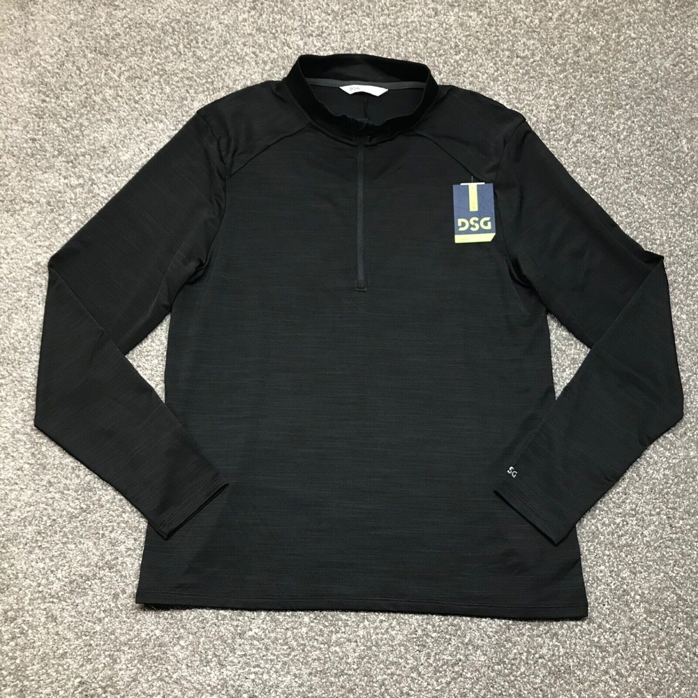 DSG Top Mens Size M Black 1/4 Zip Movement Gym Run Training Pullover Long Sleeve